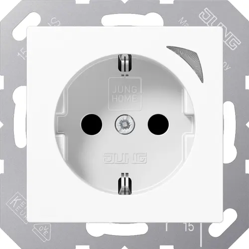 JUNG BT A 1521 SE WW HOME wandcontactdoos randaarde Energy A-range alpine wit