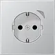 JUNG BT AL 1521 S-L HOME wandcontactdoos randaarde LS990 aluminium