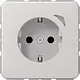 JUNG BT CD 1521 SE LG HOME wandcontactdoos randaarde Energy CD500 lichtgrijs