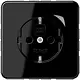 JUNG BT CD 1521 S SW HOME wandcontactdoos randaarde CD500 zwart glans