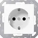 JUNG A 1521 N WW wandcontactdoos randaarde met schroefklemmen A-range alpine wit
