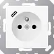 JUNG A 1520 F-18 C WWM wandcontactdoos penaarde Safety+ met USB type C A-range sneeuwwit mat