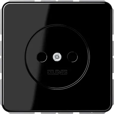 JUNG CD 1510 N SW wandcontactdoos zonder randaarde CD500 zwart glans