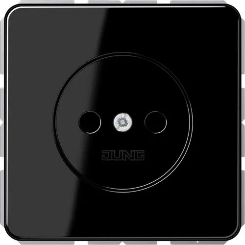 JUNG CD 1510 N SW wandcontactdoos zonder randaarde CD500 zwart glans