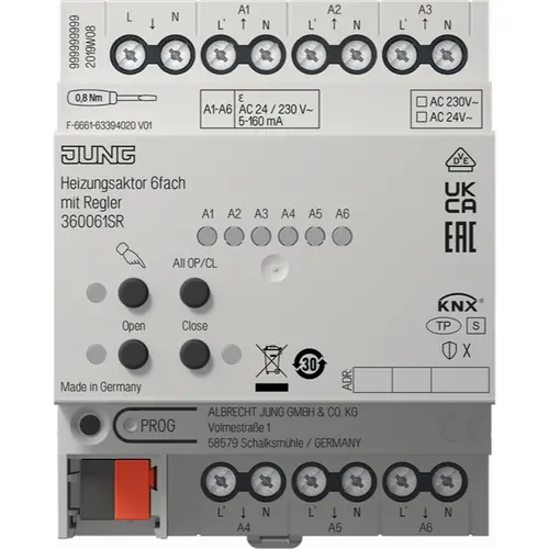 JUNG 360061SR knx verwarmingsactor 6-voudig