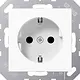 JUNG A 1521 NKI WW wandcontactdoos randaarde Safety+ met schroefklemmen A-range alpine wit