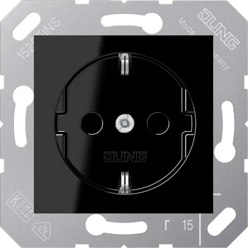 JUNG CD 5120 BFSW wandcontactdoos 50x50 zwart ra