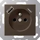 JUNG A 1520 F-15 CA MO wandcontactdoos penaarde Safety+ met USB type A en C A-range mokka