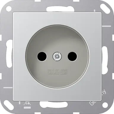 JUNG A 1510 NAL wandcontactdoos zonder randaarde A-range aluminium