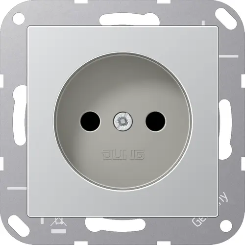 JUNG A 1510 NAL wandcontactdoos zonder randaarde A-range aluminium