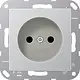 JUNG A 1510 NAL wandcontactdoos zonder randaarde A-range aluminium