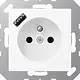 JUNG A 1520 F-18 A WWM wandcontactdoos penaarde Safety+ met USB type A A-range sneeuwwit mat