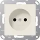 JUNG A 1510 NKI wandcontactdoos zonder randaarde Safety+ A-range creme