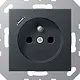 JUNG A 1520 F-18 C ANM wandcontactdoos penaarde Safety+ met USB type C A-range antraciet mat