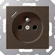 JUNG A 1520 F-18 C MO wandcontactdoos penaarde Safety+ met USB type C A-range mokka