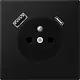 JUNG LS 1520 F-15 CA SWM wandcontactdoos penaarde Safety+ met USB type A en C LS990 grafietzwart mat
