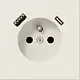 JUNG LS 1520 F-15 CA wandcontactdoos penaarde Safety+ met USB type A en C LS990 creme