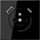 JUNG LS 1520 F-15 CA SW wandcontactdoos penaarde Safety+ met USB type A en C LS990 zwart glans