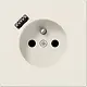JUNG LS 1520 F-18 A wandcontactdoos penaarde Safety+ met USB type A LS990 creme