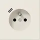 JUNG LS 1520 F-18 C wandcontactdoos penaarde Safety+ met USB type C LS990 creme