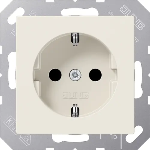 JUNG A 1520 wandcontactdoos randaarde met klauwbevestiging AS500 creme