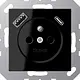 JUNG A 1520 F-15 CA SW wandcontactdoos penaarde Safety+ met USB type A en C A-range zwart glans