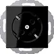 JUNG A 520-45 KI SW wandcontactdoos randaarde 45 graden Safety+ A-range zwart glans