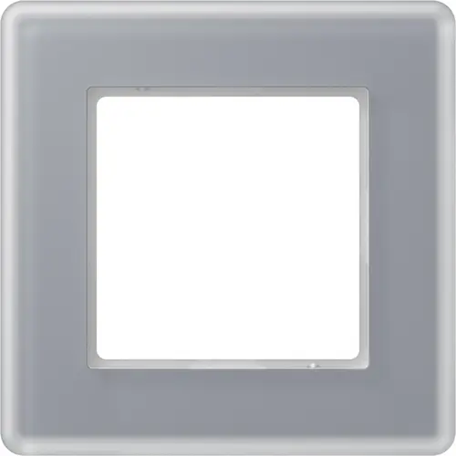 JUNG AV 581 GLM KG afdekraam 1-voudig A Viva kristalgrijs glas