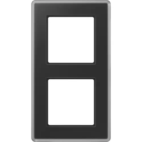 JUNG AV 582 GLM SW afdekraam 2-voudig A Viva zwart glas