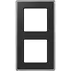 JUNG AV 582 GLM SW afdekraam 2-voudig A Viva zwart glas
