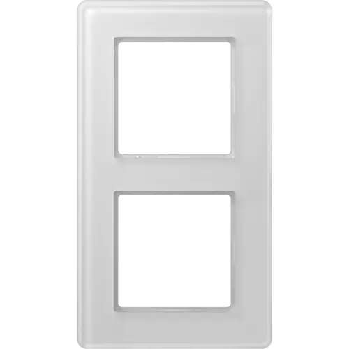 JUNG AV 582 GLM WW afdekraam 2-voudig A Viva alpine wit glas