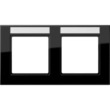 JUNG A 55820 BF NA SW afdekraam 2-voudig horizontaal met tekstvenster A550 zwart glans