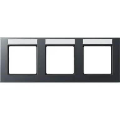 JUNG A 55830 BF NA ANM afdekraam 3-voudig horizontaal met tekstvenster A550 antraciet mat