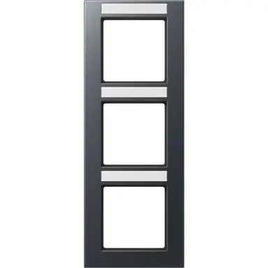 JUNG A 5583 BF NA ANM afdekraam 3-voudig verticaal met tekstvenster A550 antraciet mat
