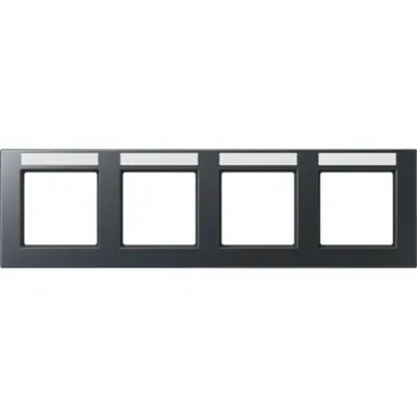 JUNG A 55840 BF NA ANM afdekraam 4-voudig horizontaal met tekstvenster A550 antraciet mat