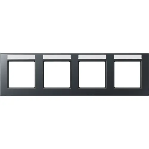 JUNG A 55840 BF NA ANM afdekraam 4-voudig horizontaal met tekstvenster A550 antraciet mat
