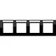 JUNG A 55840 BF NA SW afdekraam 4-voudig horizontaal met tekstvenster A550 zwart glans