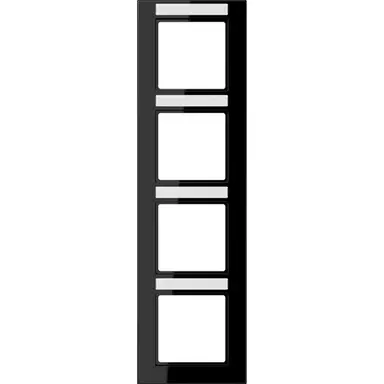 JUNG A 5584 BF NA SW afdekraam 4-voudig verticaal met tekstvenster A550 zwart glans