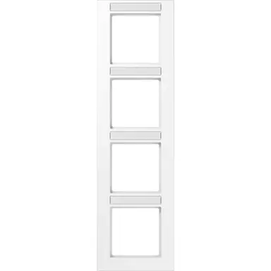 JUNG A 5584 BF NA WW afdekraam 4-voudig verticaal met tekstvenster A550 alpine wit