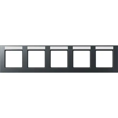 JUNG A 55850 BF NA ANM afdekraam 5-voudig horizontaal met tekstvenster A550 antraciet mat
