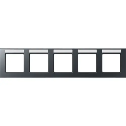 JUNG A 55850 BF NA ANM afdekraam 5-voudig horizontaal met tekstvenster A550 antraciet mat
