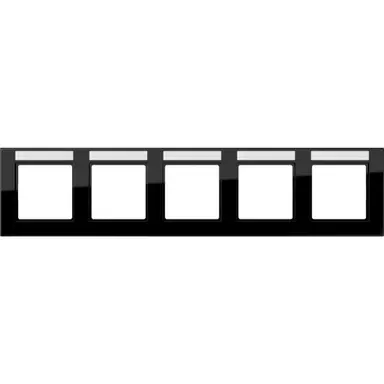 JUNG A 55850 BF NA SW afdekraam 5-voudig horizontaal met tekstvenster A550 zwart glans