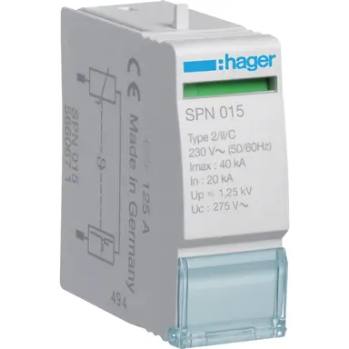 Hager SPN015 netoverspanningsbeveiliging OP=OP