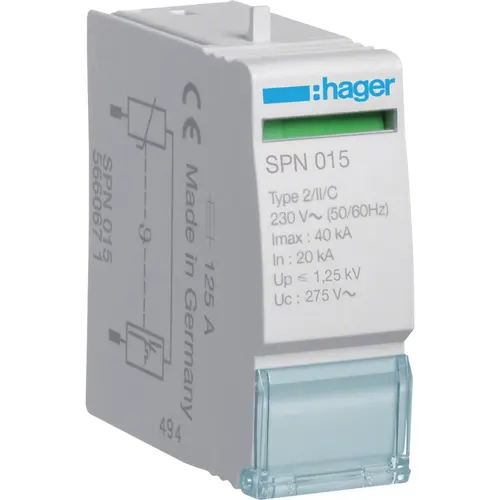 Hager SPN015 netoverspanningsbeveiliging OP=OP