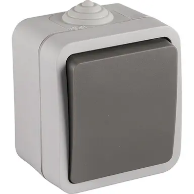 Q-Link 00.944.01 opbouw wisselschakelaar grijs spatwaterdicht IP54 OP=OP
