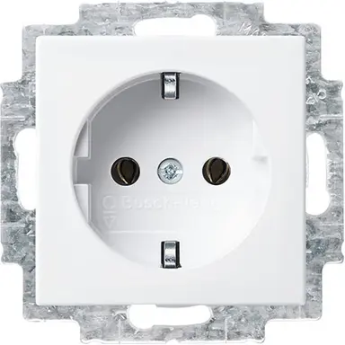 Busch-Jaeger 20 EUC-914 wandcontactdoos randaarde met klauwbevestiging Balance SI wit glans OP=OP