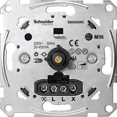 Schneider MTN5137-0000 dimmer draai/drukknop 20-630VA inbouw OP=OP