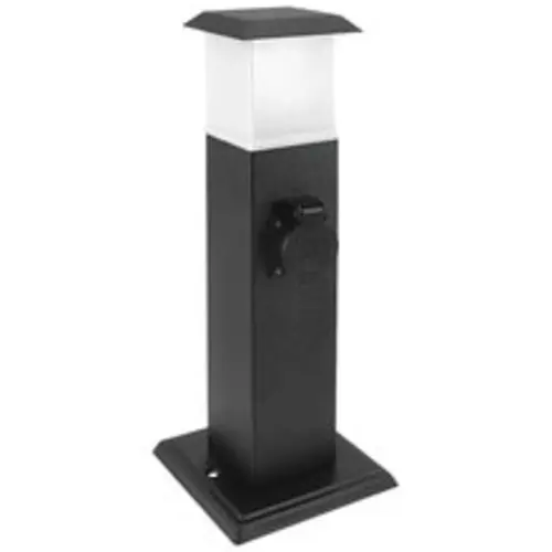 Exin 54.502.90 tuinpaal met lamp en 2x wandcontactdoos IP44 40cm zwart OP=OP