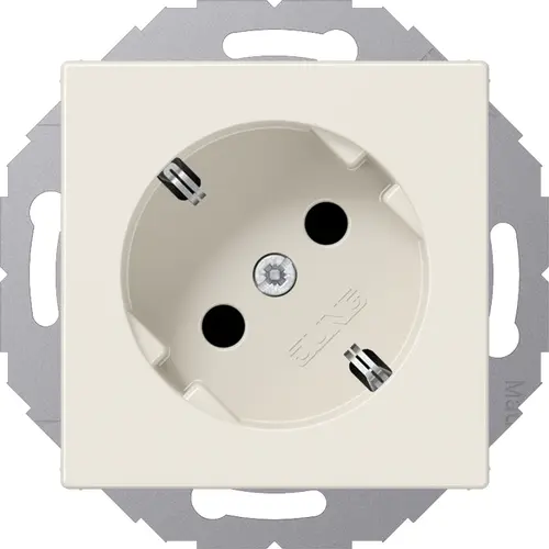 JUNG A 520-45 N wandcontactdoos randaarde 45 graden A-range creme