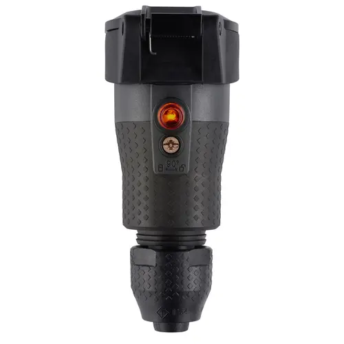 ABL 100000105 koppelcontactstop geaard met klapdeksel 2K IP54 zwart